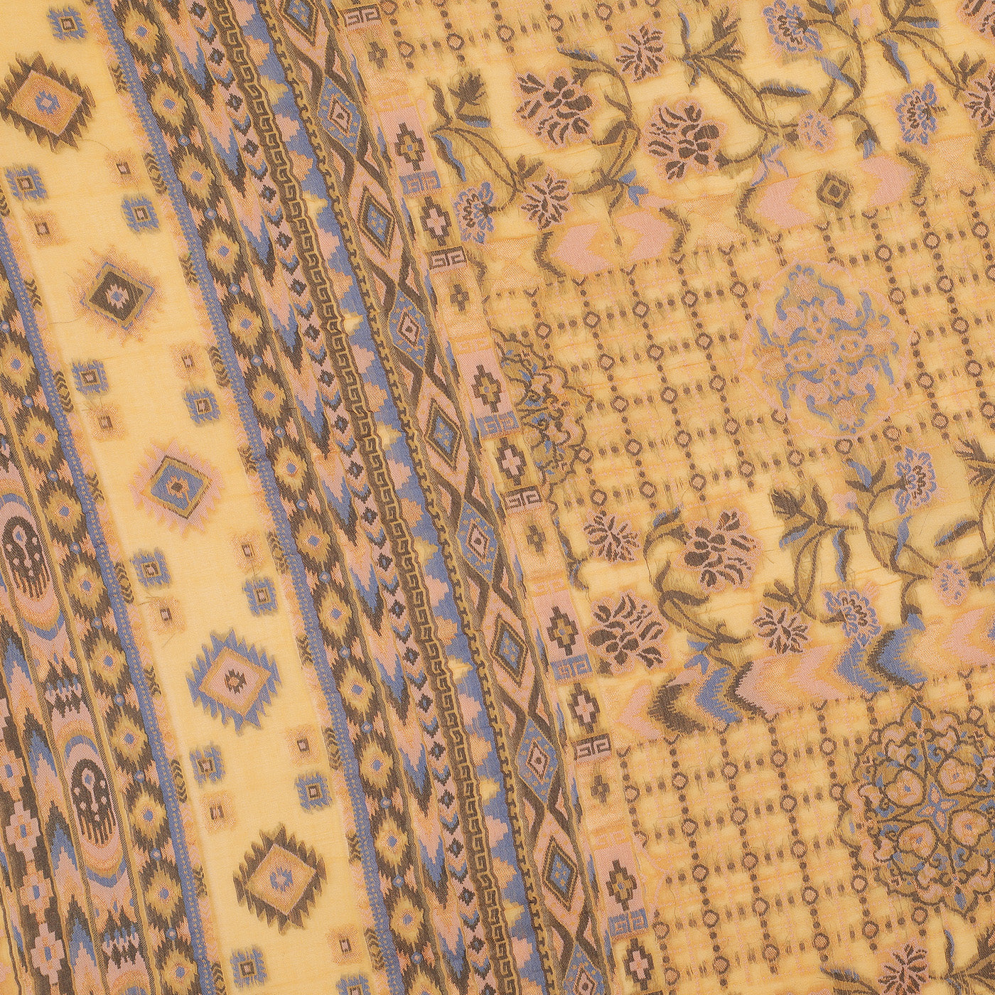 Mustard Cupro Metallic Blend Woven Design Dupatta