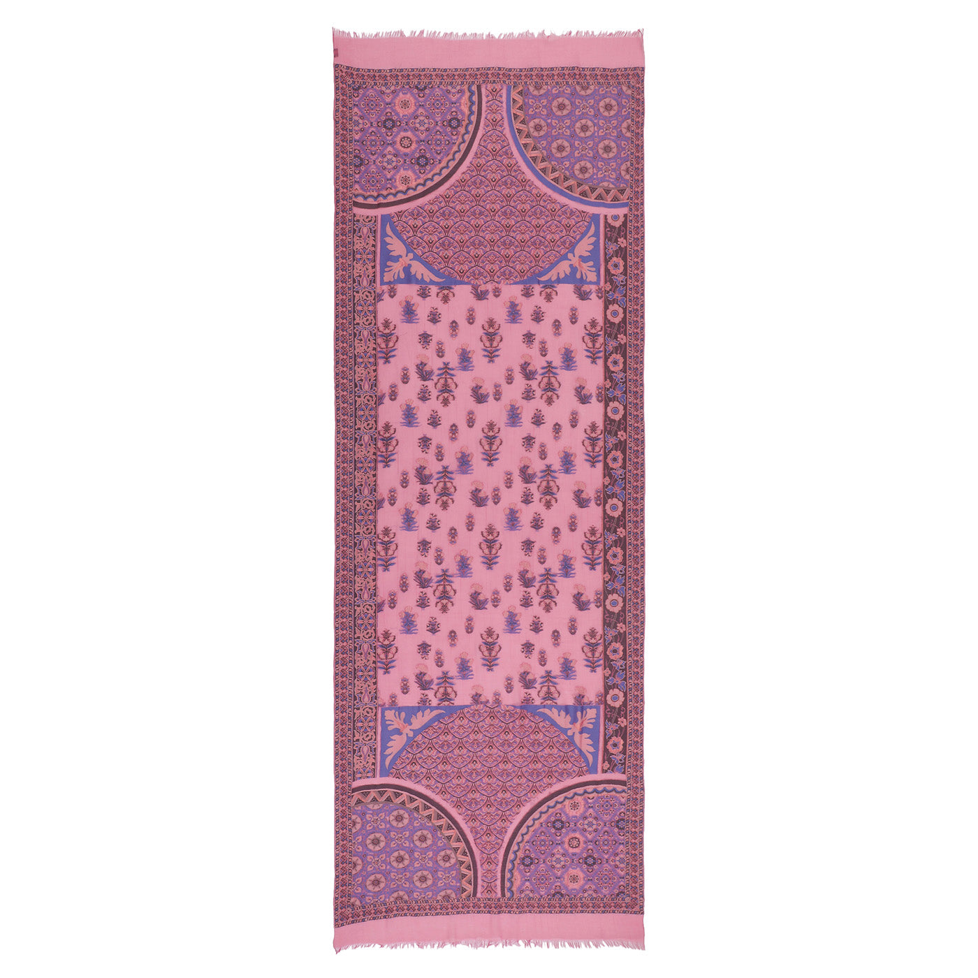 Pink Cupro Metallic Tencel Blend Woven Design Dupatta