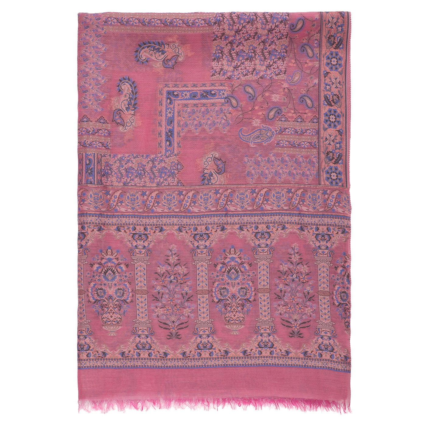 Pink Silk Metallic Tencel Woven Design Dupatta