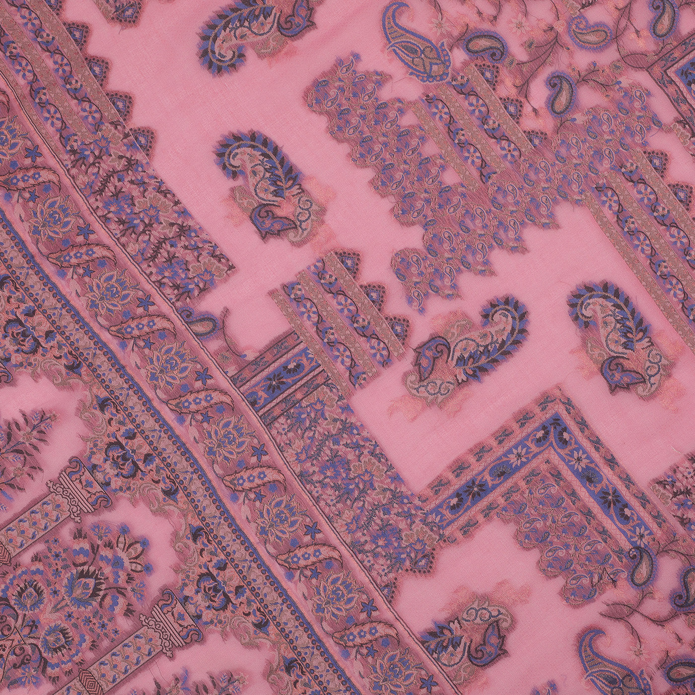 Pink Silk Metallic Tencel Woven Design Dupatta