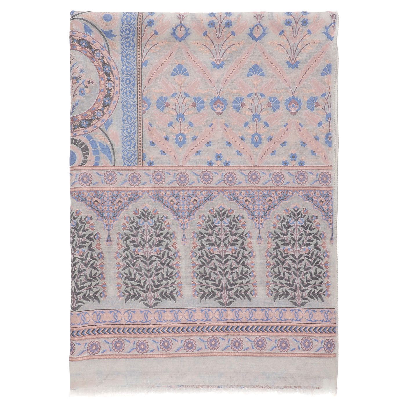 Dark Beige Silk Metallic Tencel Woven Design Dupatta