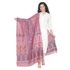 Pink Silk Metallic Tencel Blend Woven Design Dupatta