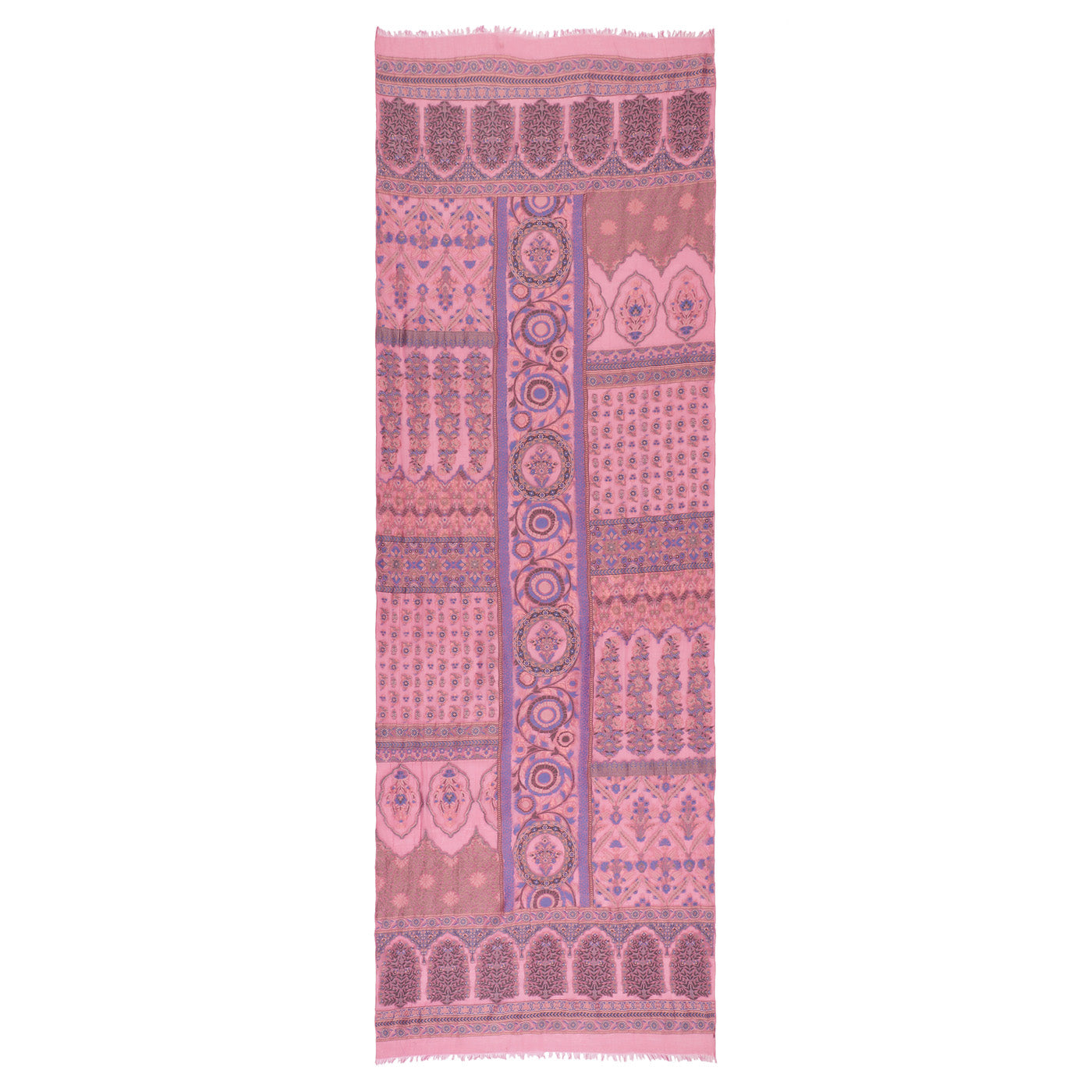 Pink Silk Metallic Tencel Blend Woven Design Dupatta