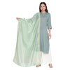 Sea Green Polyester Cotton Plain Dobby Dupatta