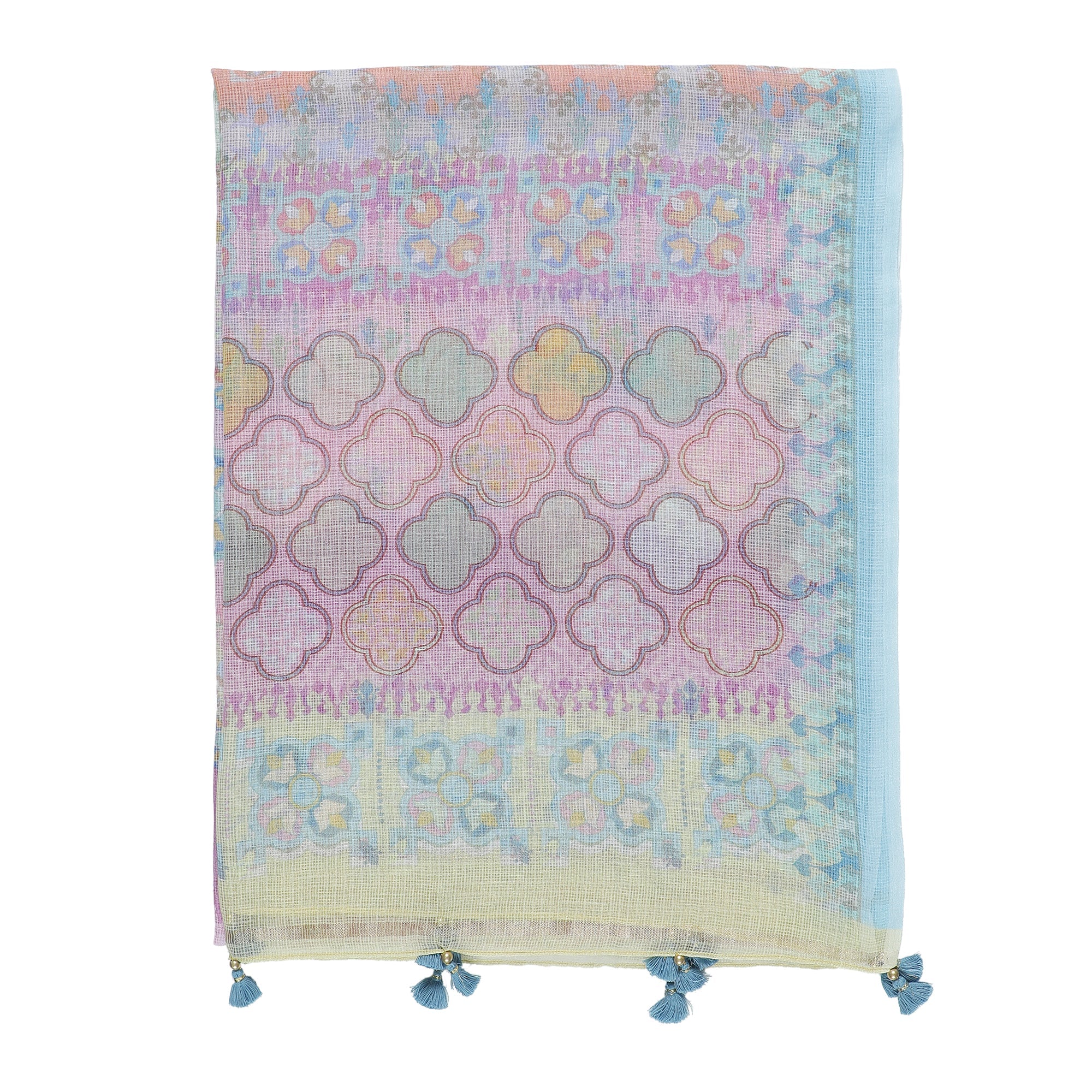 Navrang: Ink Cascade Mix Printed Cotton Silk Dupatta