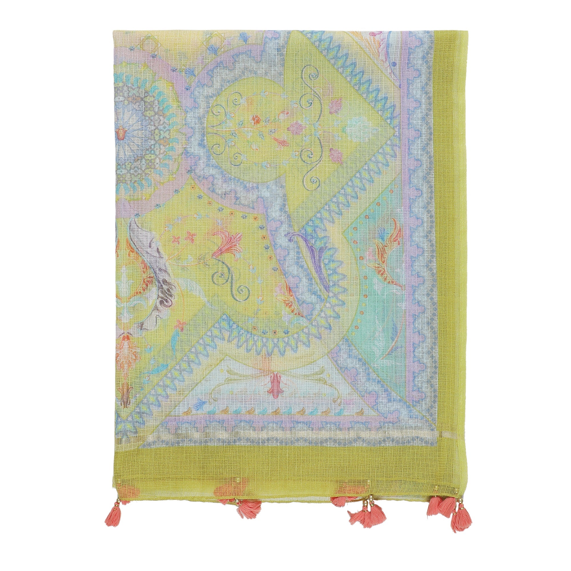Kaalika: Meadow Printed Cotton Silk Dupatta
