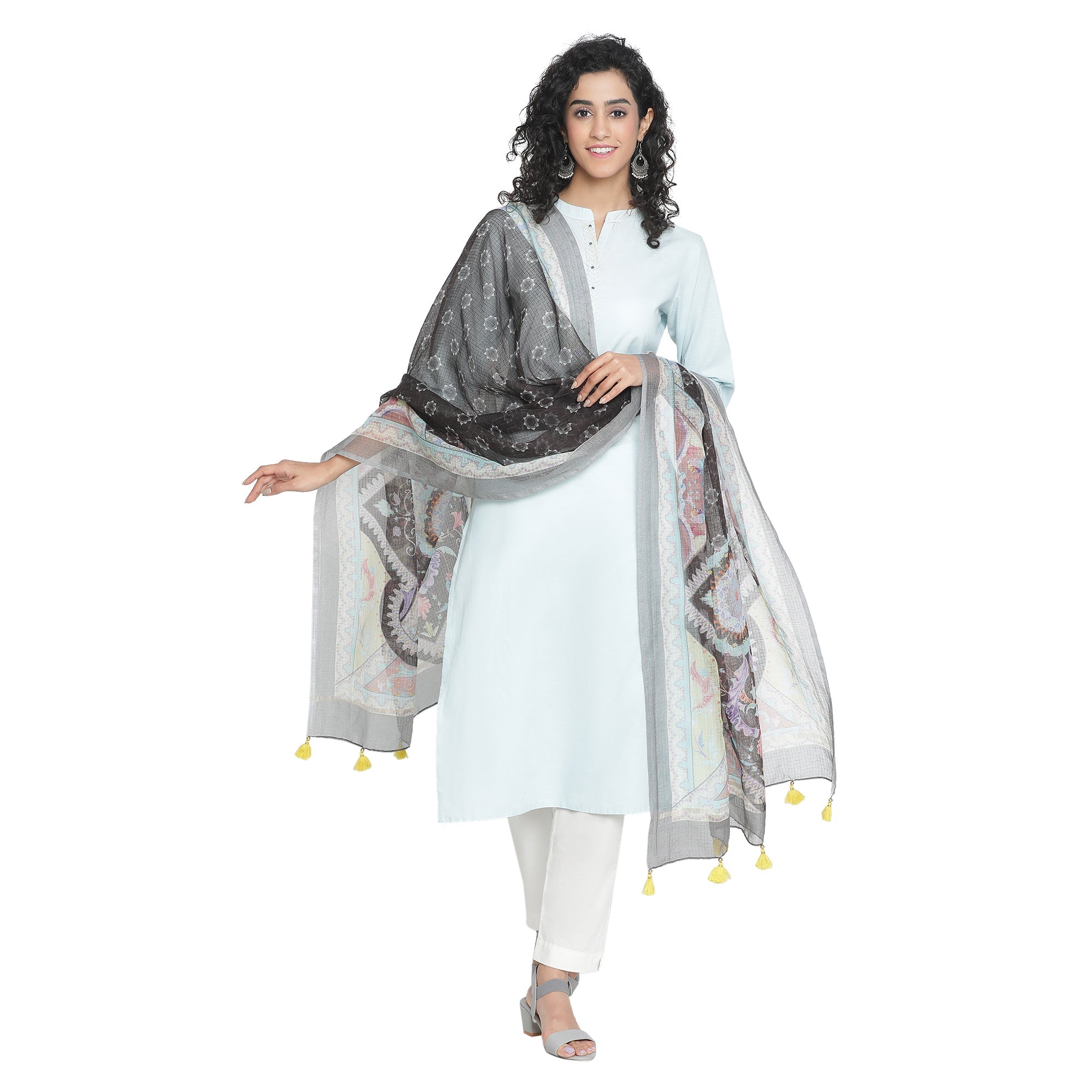 Kaalika: Meadow Printed Cotton Silk Dupatta