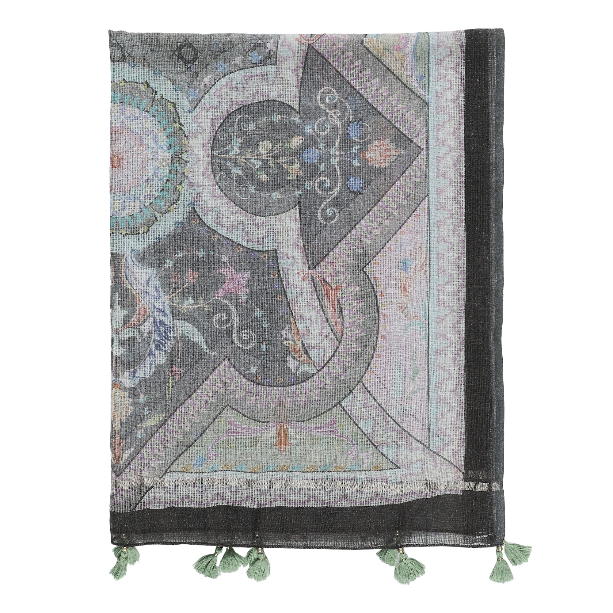 Kaalika: Meadow Printed Cotton Silk Dupatta