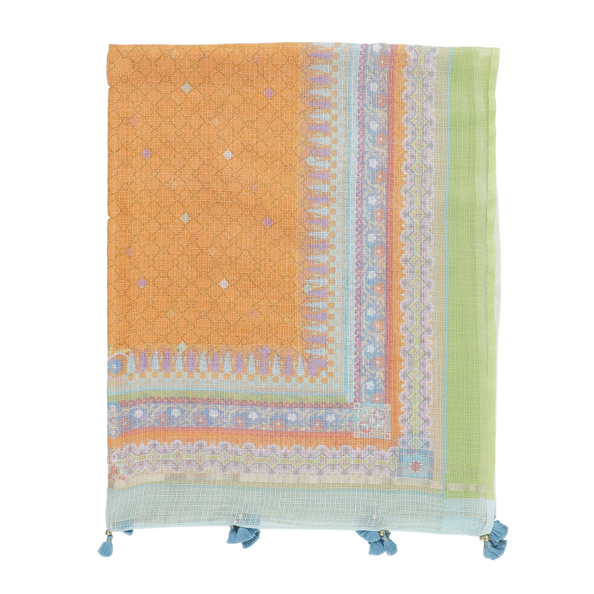 Aanya: Blush Cascade Printed Cotton Silk Dupatta