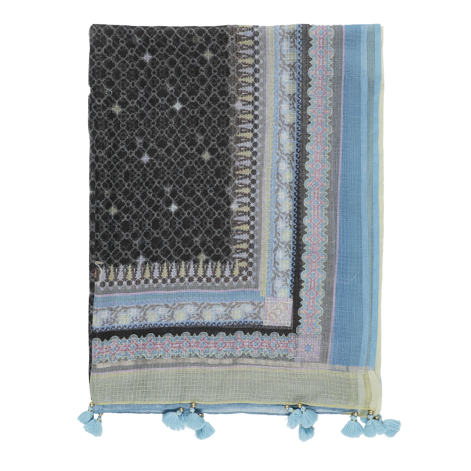 Aanya: Blush Cascade Printed Cotton Silk Dupatta