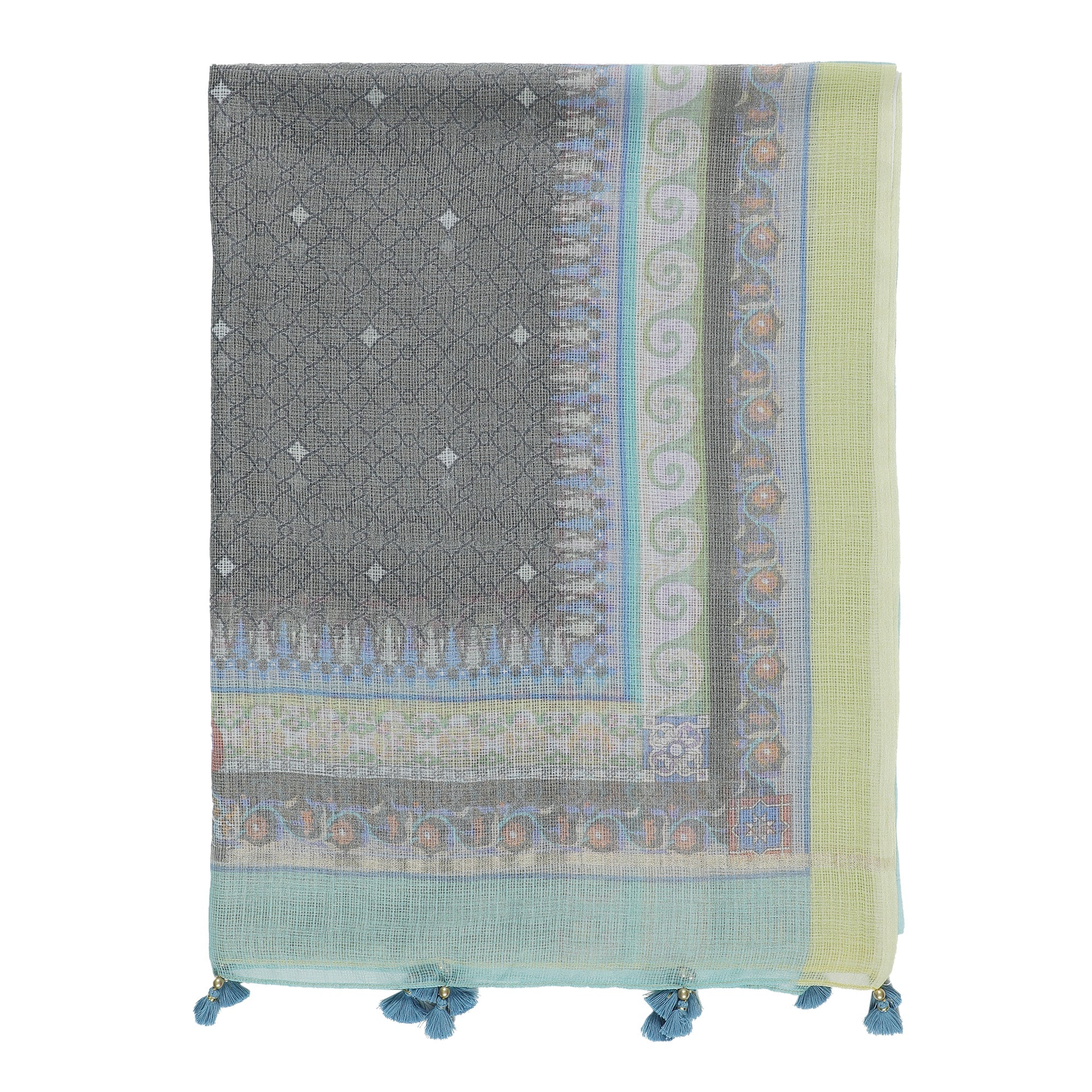 Aanya: Blush Cascade Printed Cotton Silk Dupatta