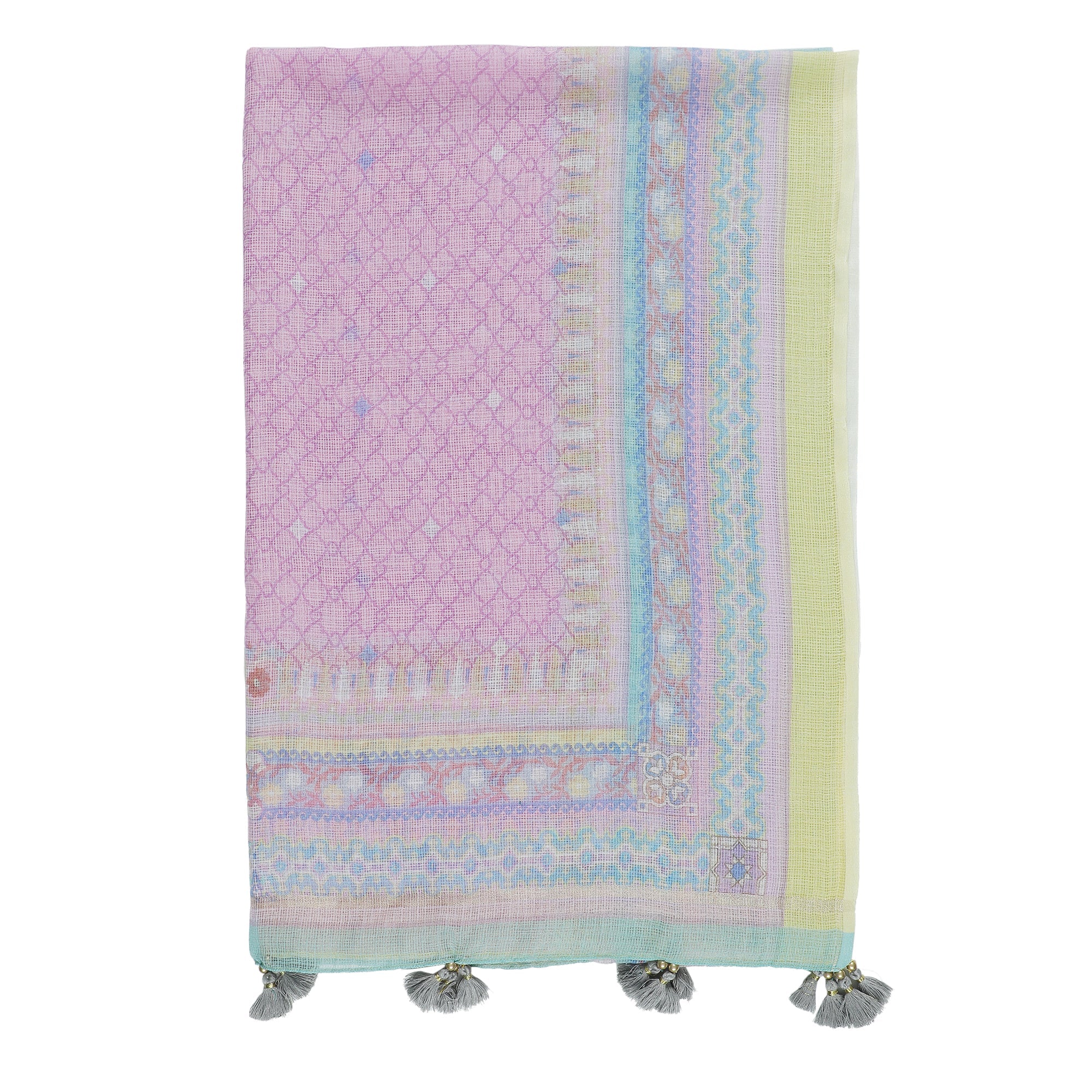 Aanya: Blush Cascade Printed Cotton Silk Dupatta