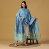 Turquoise Modal Silk Printed Dupatta