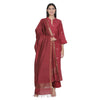 Maroon Woven Design Unstitched Suit Co-ords Set