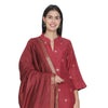 Maroon Woven Design Unstitched Suit Co-ords Set