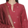 Maroon Woven Design Unstitched Suit Co-ords Set