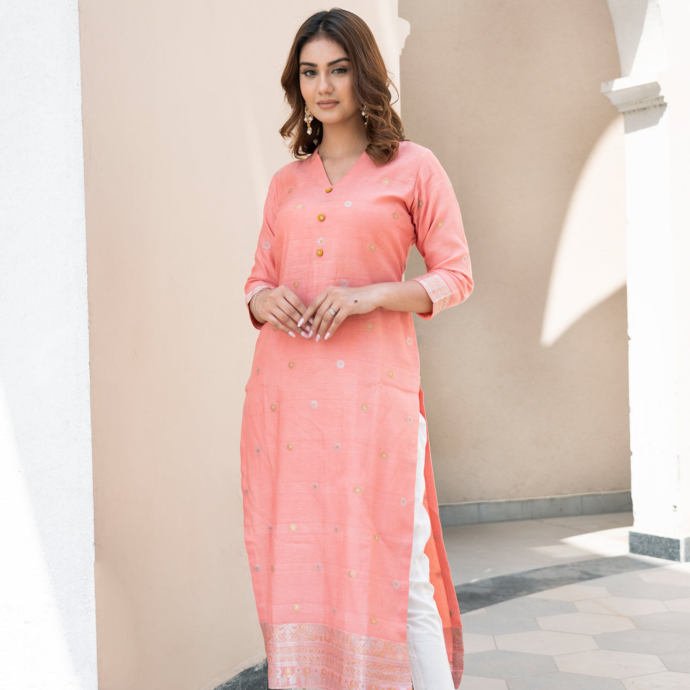 Womens Rayon Embroidery Kurtis Pant Set Peach Color Latest Collection Rayon  Fabric M To Xxl at Rs 750/piece | Kurti With Pants in Jaipur | ID:  25095941833