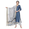 Plain Blue Woven Cotton Silk Blend Unstitched Suit Co-ords Set