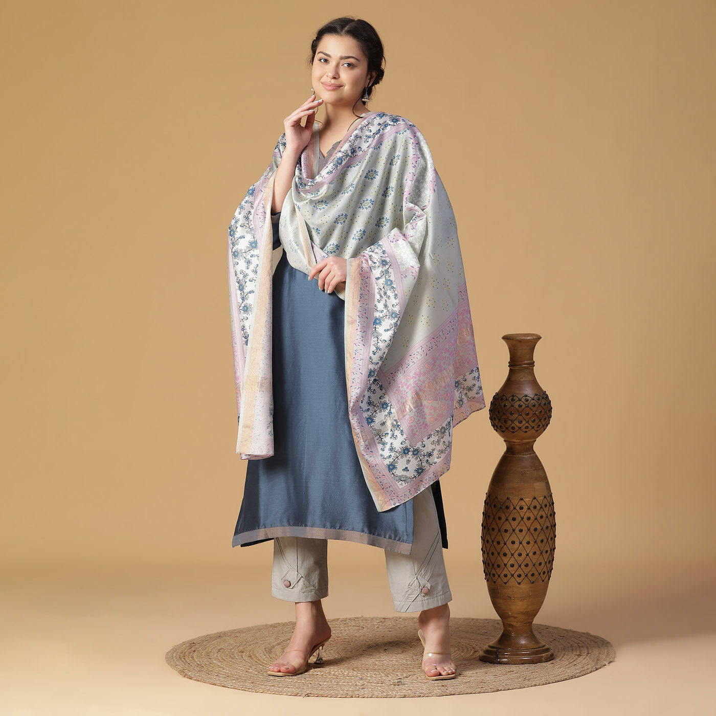 Khadi Kurta-Buy Embroidered Khadi Kurta for Women Online - Vishnu