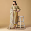 Yellow Printed Design Cotton Unstitched Suit Co-ords Set