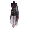 Black Solid Unstitched Suit Co-Ord with Printed Dupatta