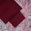 Maroon Solid Unstitched Suit Co-Ord with Printed Dupatta