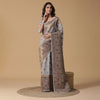 Brocade Border Grey Woven Design Silk Saree