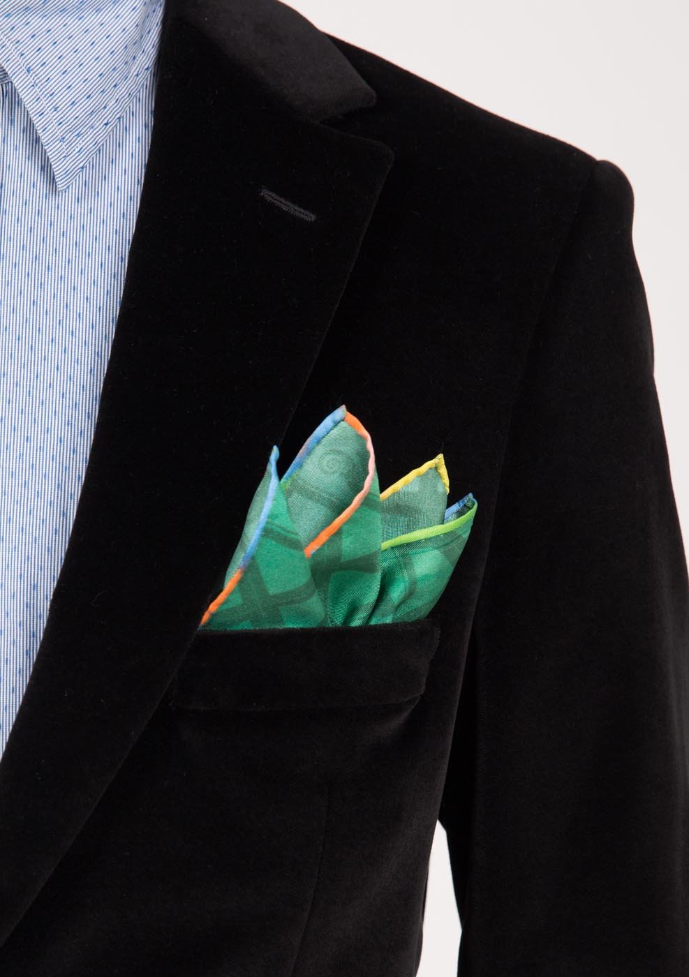 Edgy Solid Ram Silk Pocket Square