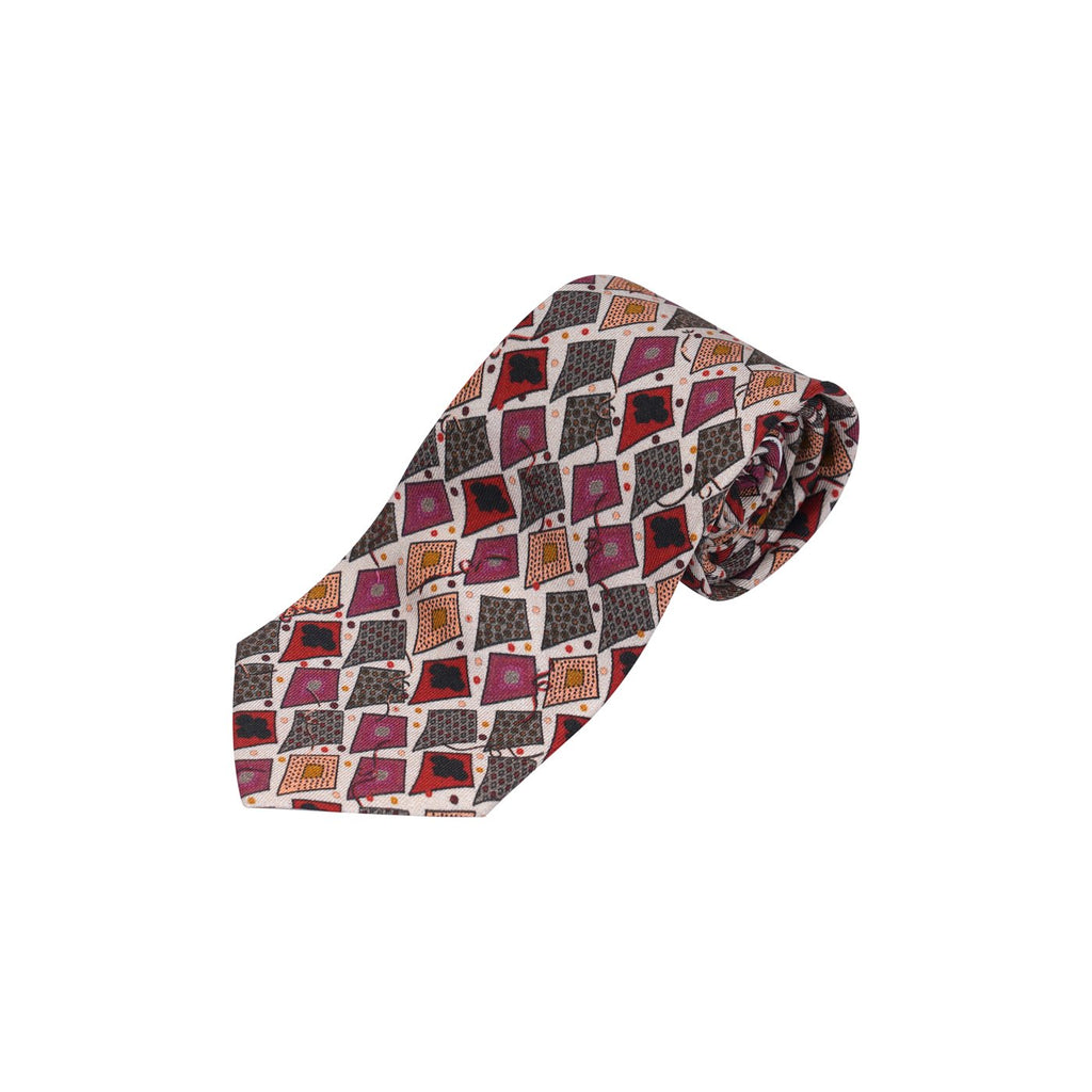 Multicolor Silk Printed Tie