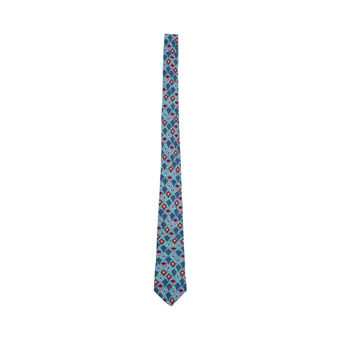 Teal Silk Printed Tie