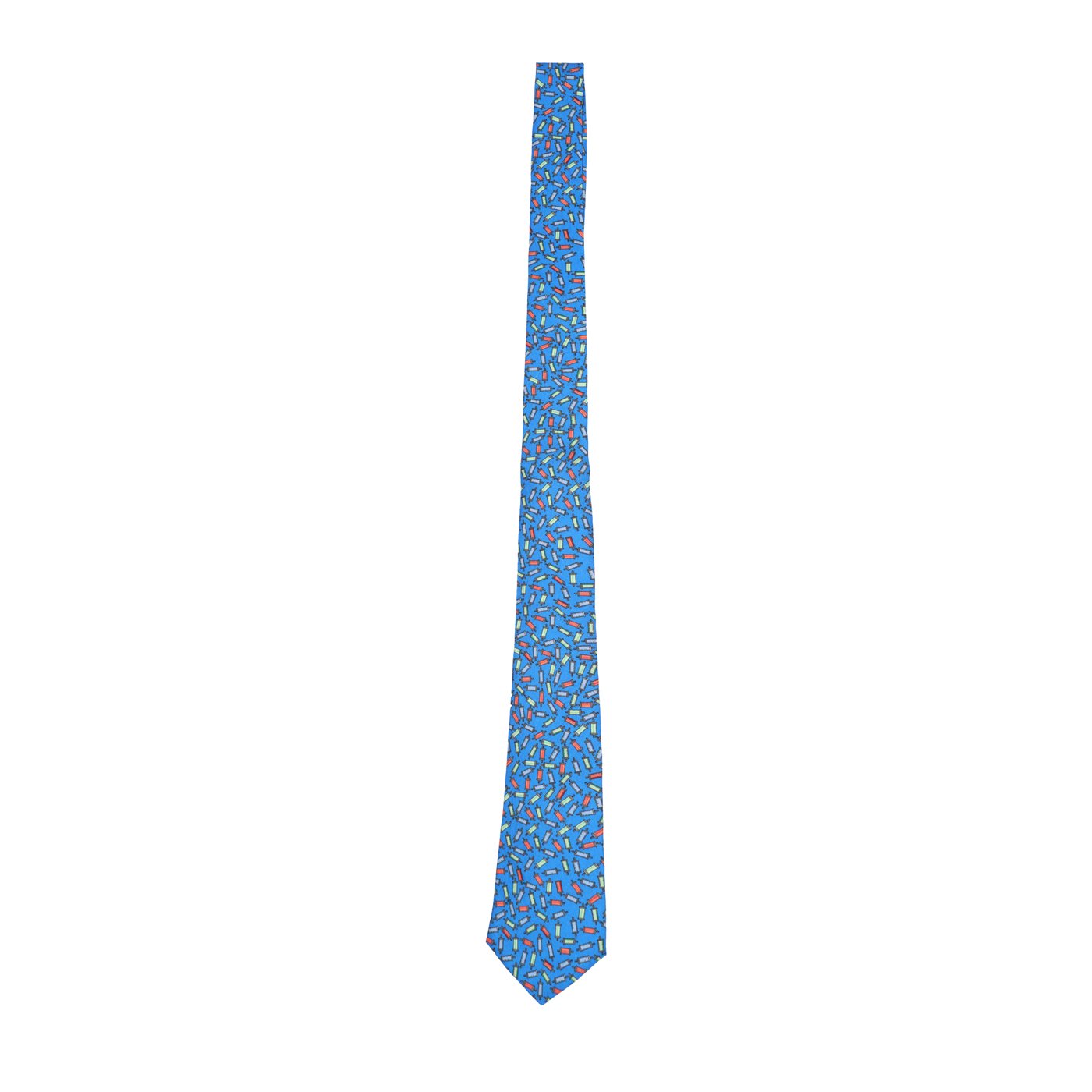 Blue Silk Printed Tie