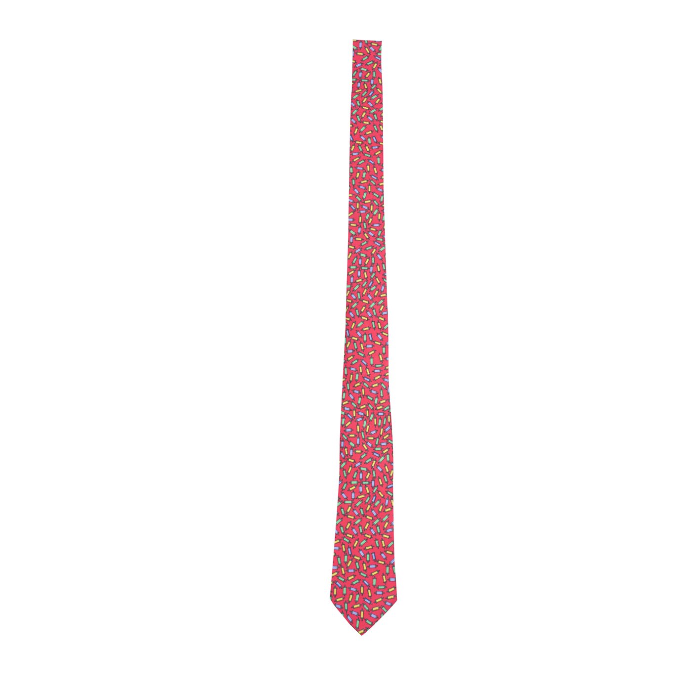 Red Silk Printed Tie