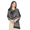 Black Abstract Wool Woven Design Shawl