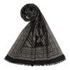 Black Abstract Wool Woven Design Shawl