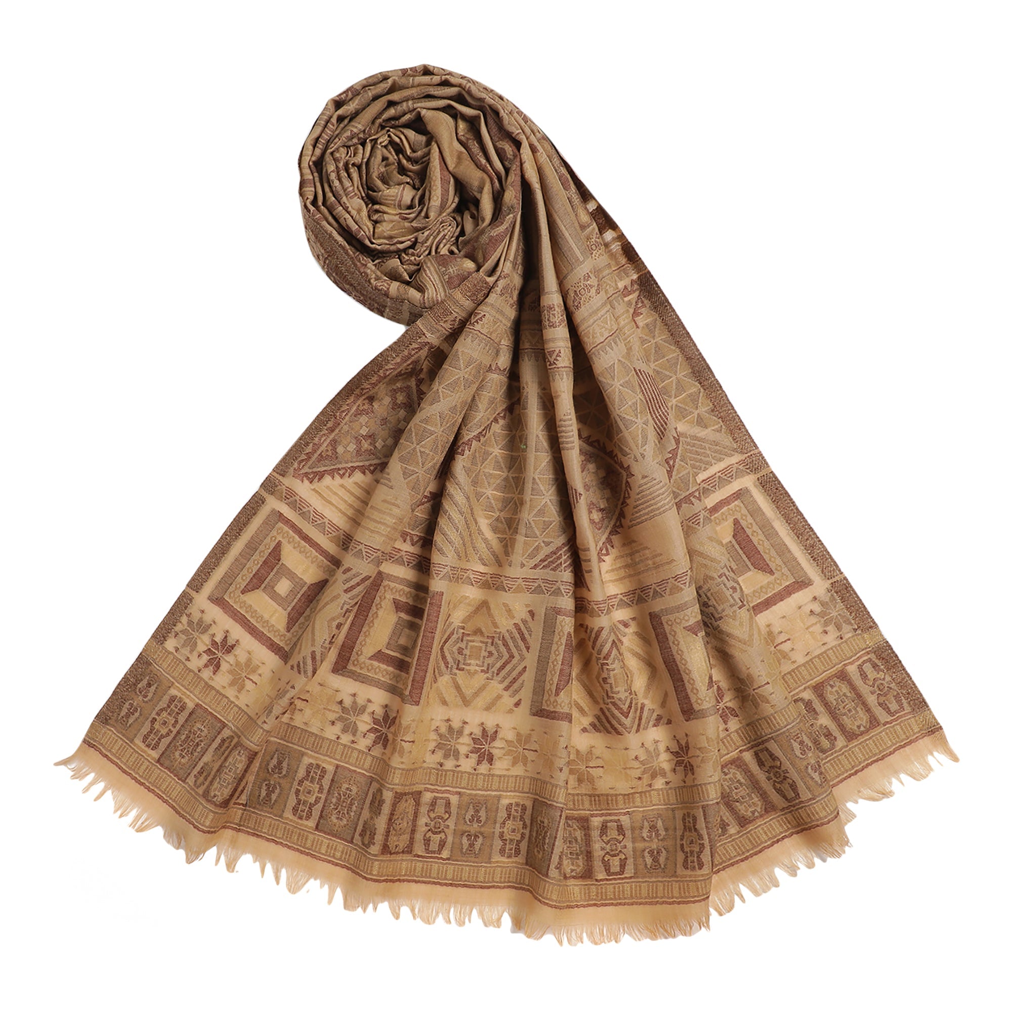 Exquisite Wool Woven Design Multicolor Shawl