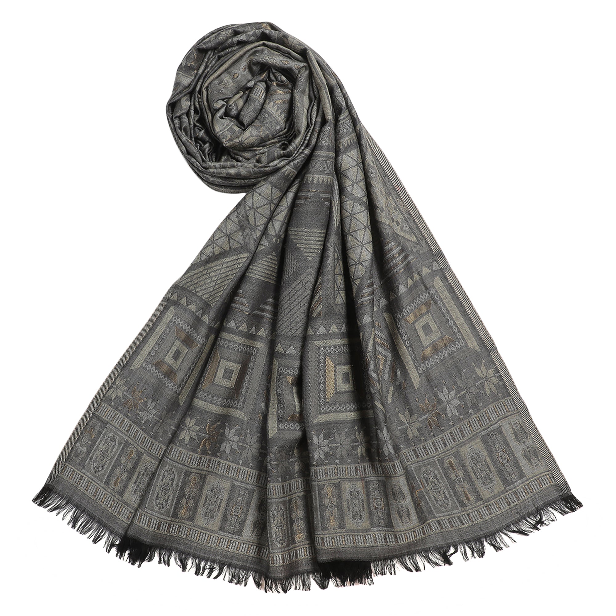 Exquisite Wool Woven Design Multicolor Shawl