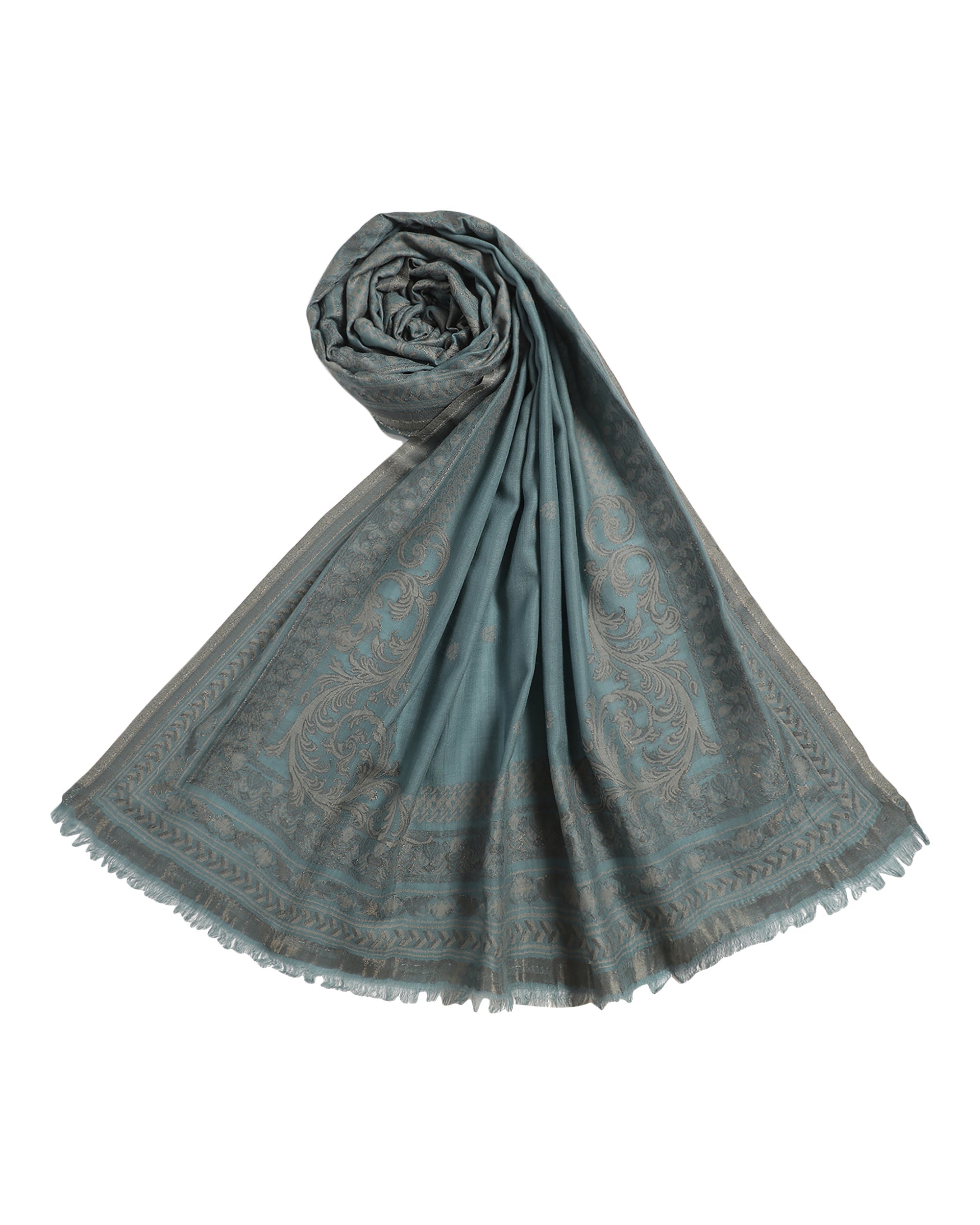 Aadila Majestic Wool Elegance Woven Design Shawl