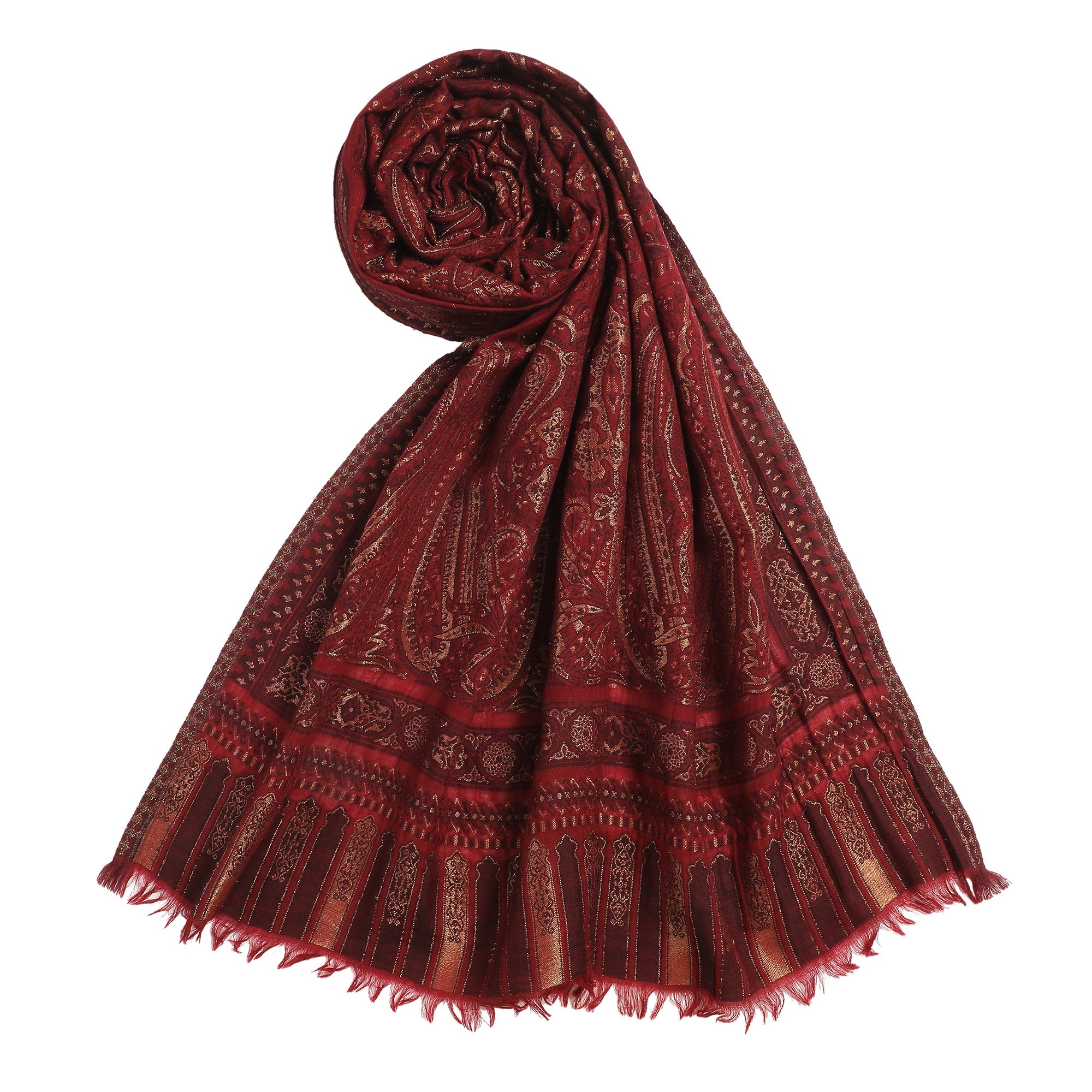 Sakina Woven Design Graceful Woolen Metal Drape Shawl