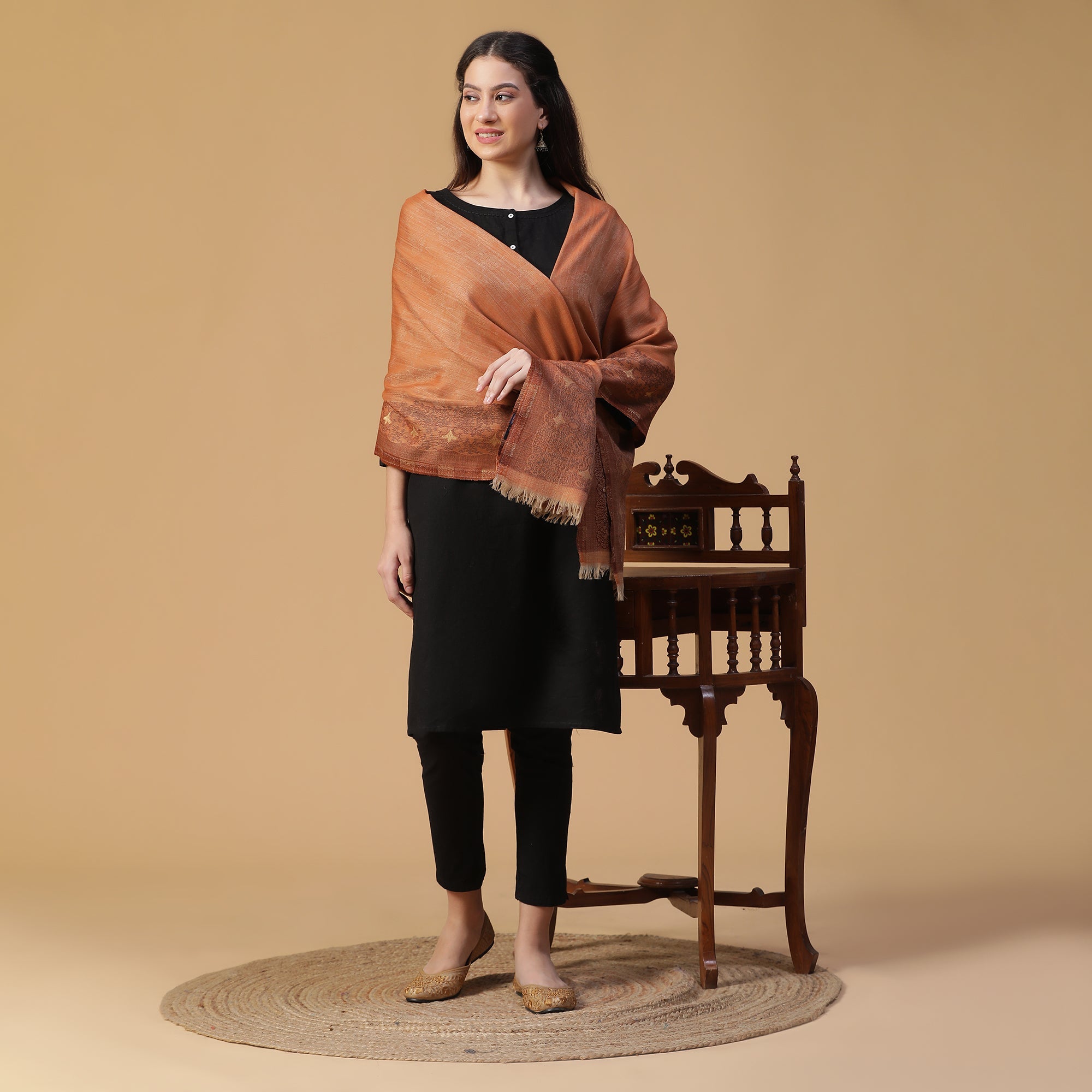 Daphne Woven Design Woolen Shawl