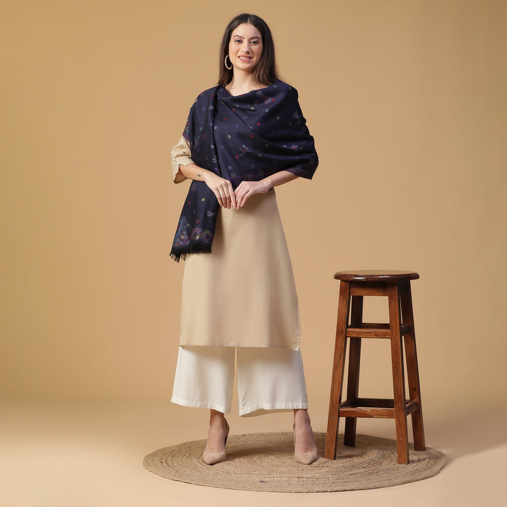 Aura Woven Design Woolen Shawl