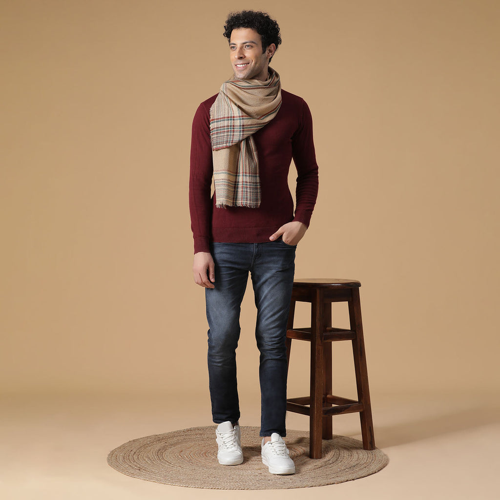 Matte Blocks Woolen Men Muffler