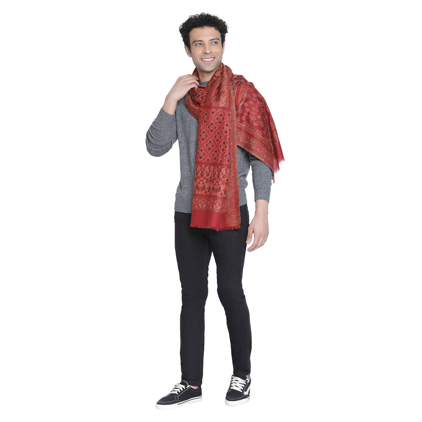 Wool Lurex Woven Design Muffler