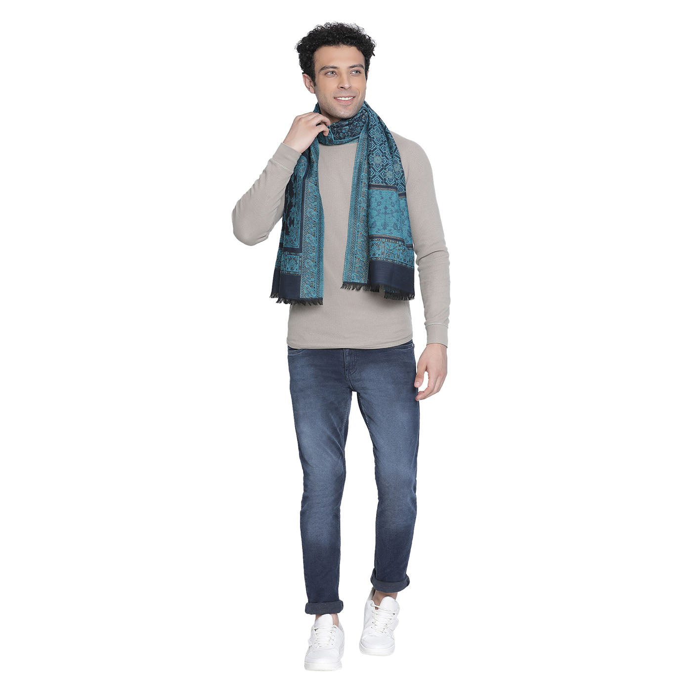 Wool Lurex Woven Design Muffler