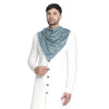 Hussain Sky Blue Wool Metallic Jacquard Muffler