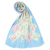 Blue Printed Modal Silk Stole