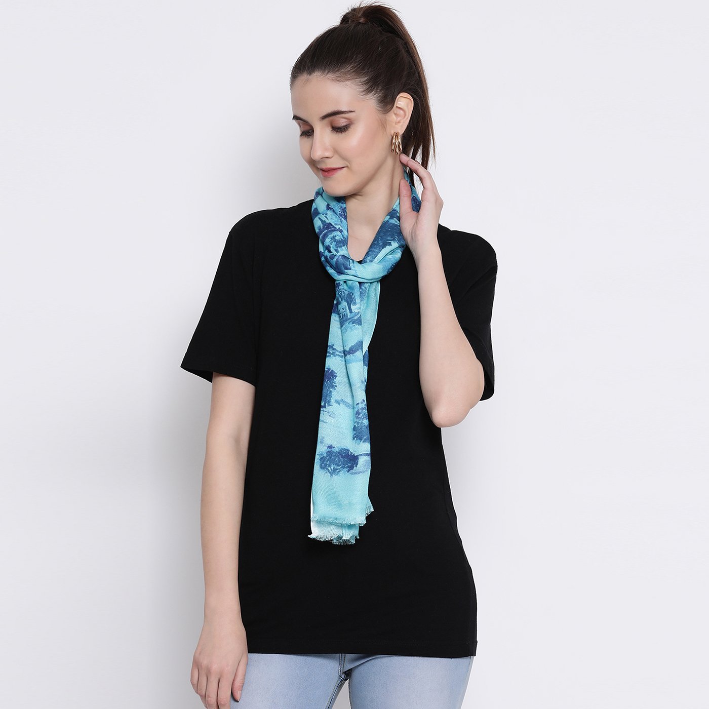 printed summer cotton stoles for ladies - Shingora