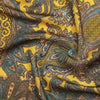 Asad Mustard Wool Silk Printed Muffler