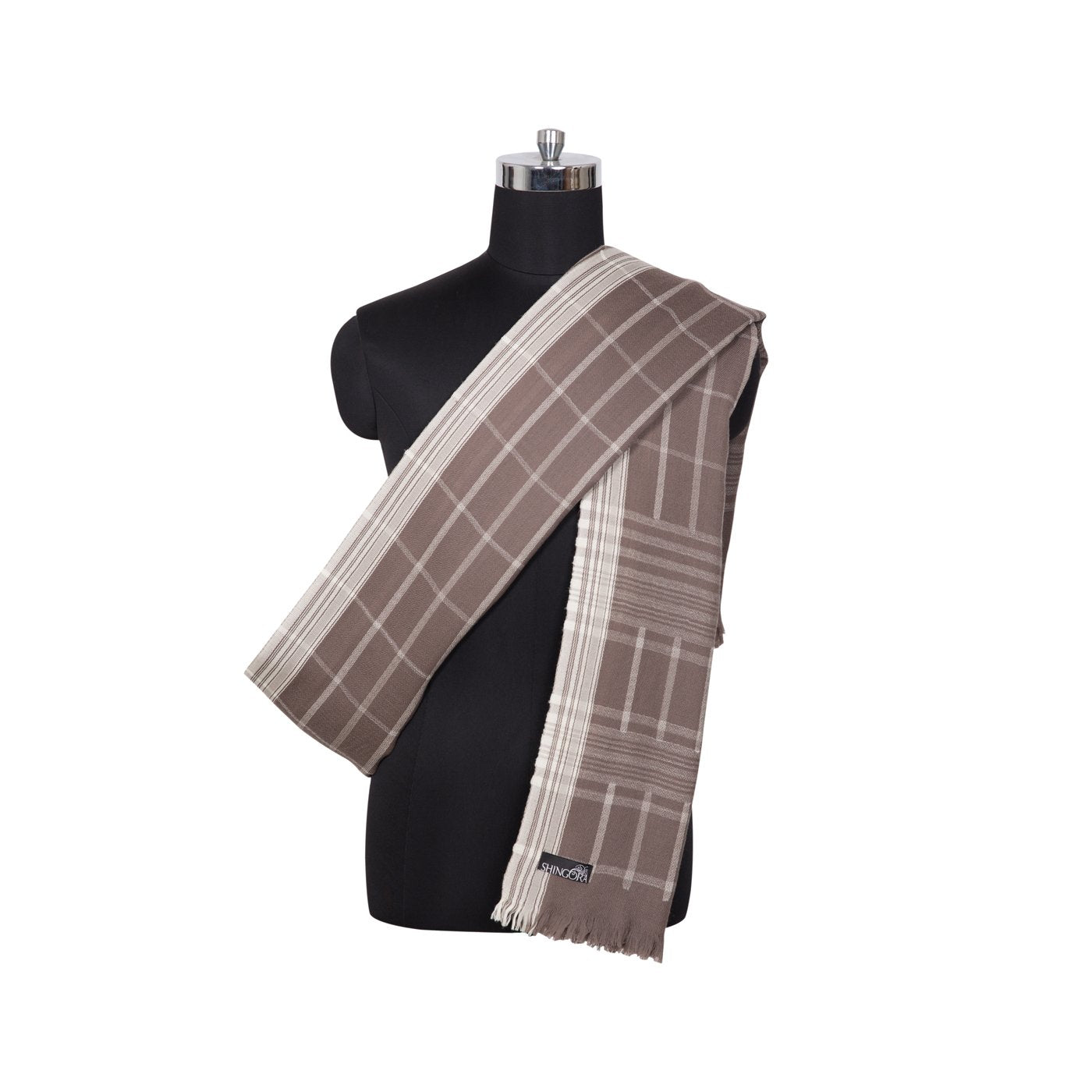 Candid Checks Beige Lohi Shawl