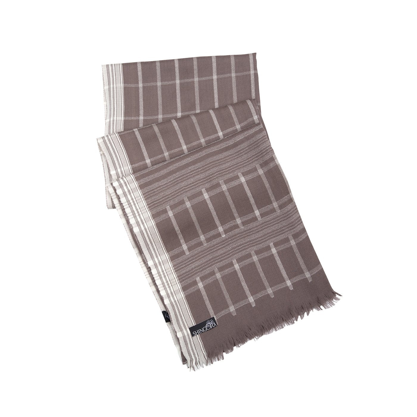 Candid Checks Beige Lohi Shawl