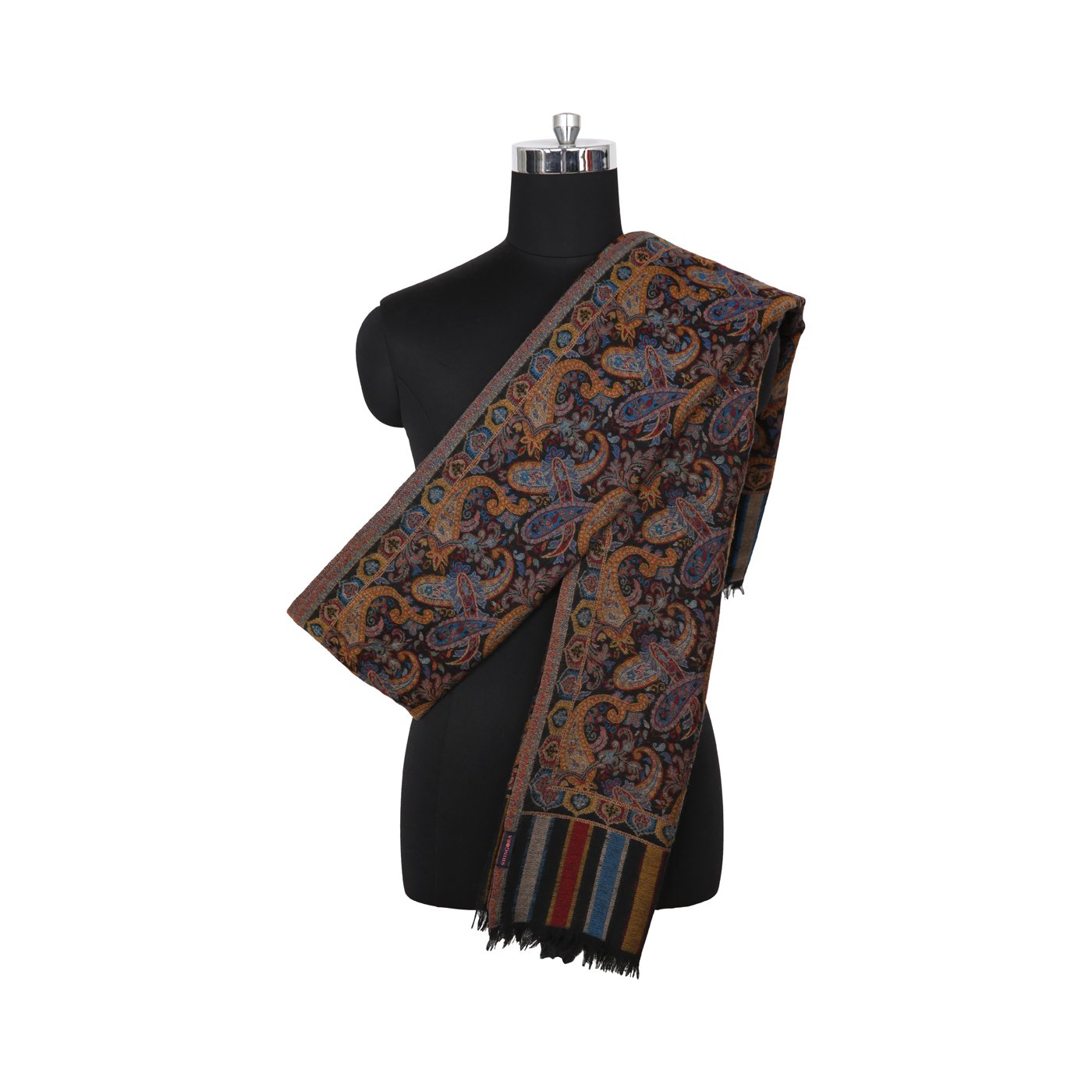 Navodari Paisley Black Woolen Lohi Shawl